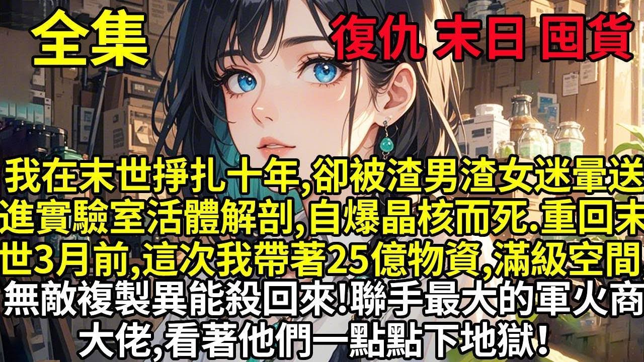 我在末世掙扎十年，卻被渣男渣女迷暈送進實驗室活體解剖，自爆晶核而死。重生末世三月前，這次我帶著25億物資、滿級空間、無敵複製異能殺回來！聯手最大的軍火商大佬，一起讓他們下地獄！