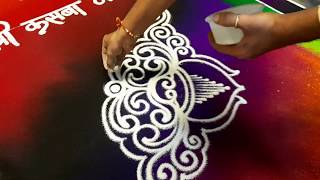 How to make Rangoli Design | rangoli creation | colour combination shedding