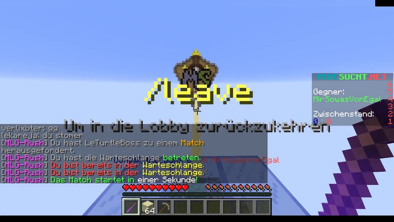 MLGRush nein HackerRush einfach minecraft server spiele YouTube