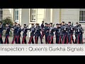 Inspection queens gurkha signals changing of the guard  wellington barracks plus marching