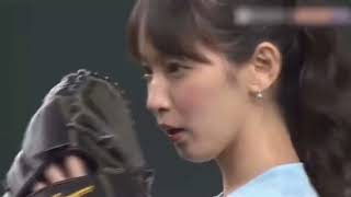 【始球式】吉岡里帆、柳田悠岐にホームランを打たれる screenshot 3