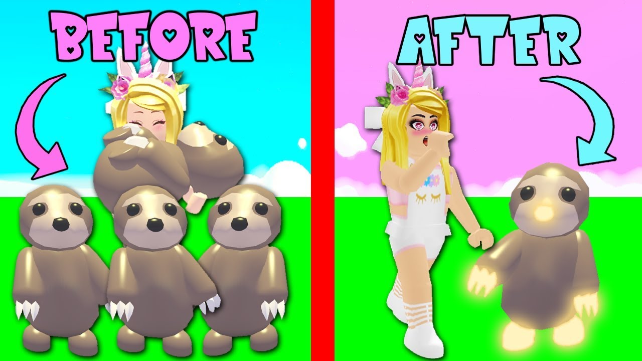 Turning My Legendary Sloths Into Neon Sloths In Adopt Me Roblox Youtube - roblox adopt me mega neon sloth