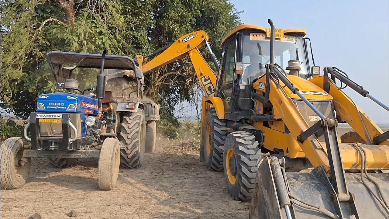 Jcb Tractor Video || Powertrac Euro 47 || Mahindra Sarpanch 585 || Mahindra Arjun 