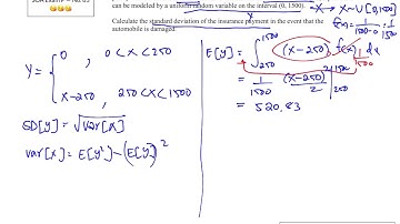 SOA Exam P Question 65 | Standard Deviation of the Insurance Payment #ภาษาไทย