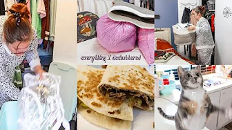 RAINY DAY COZY HOMEMAKING CLEAN, DECLUTTER WITH ME AND STEAK QUESADILLA'S