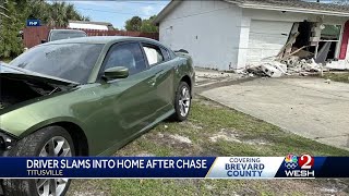 FHP: Car fleeing from troopers crashes into Titusville home
