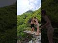 Diving to explore the beautiful waterfall with Saga 🔥 #travel #waterfall