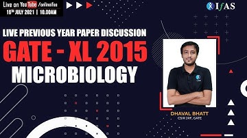 LIVE PYQ DISCUSSION GATE - XL 2015 | MICROBIOLOGY | with DHAVAL SIR | at IFAS