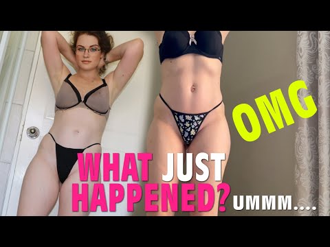 What Just Happened? Cant believe that! Lingerie Try on Haul with micro thong gone wrong, or right?