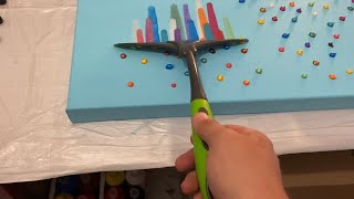 Community Inspired Creation - using Acrylic Paint and a Squeegee FUN piece
