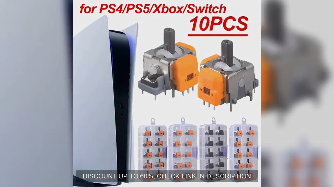 10Pcs 3D Hall Effect Joystick Adjustable Analog Stick Sensor Module Thumbsticks Module Repair Parts