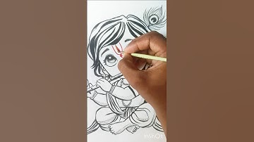 Krishna ji Tilak painting 🙏🏻🌼🍂ll #art #drawing#krishna#radhakrishna#littlekrishna #painting #shorts