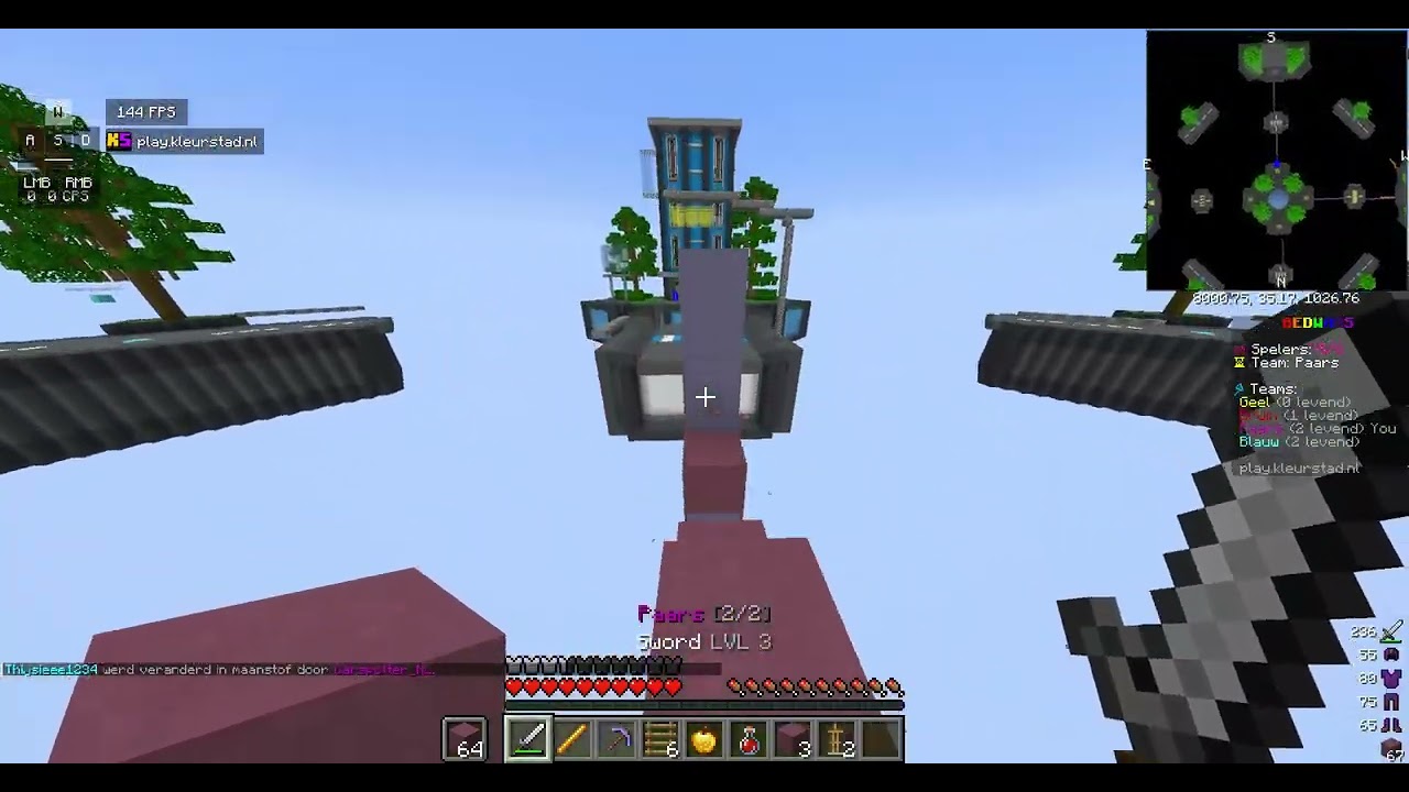 Bedwars op kleurstad #bedwars #minecraft
