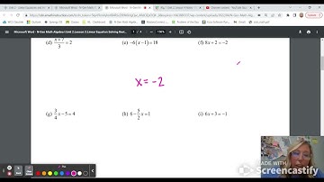 Alg. 1 Unit 2 Lesson 3 Notes