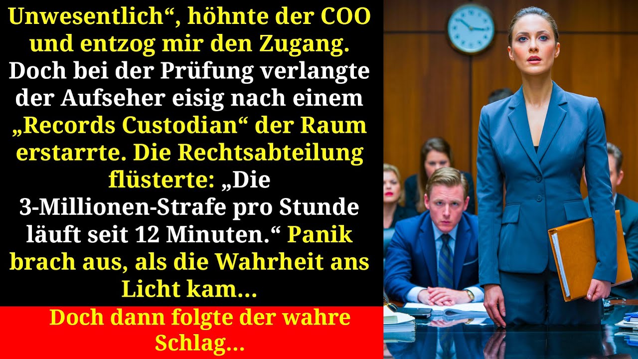 Der COO nannte mich ‚unwesentlich‘ doch beim Audit brach die Panik aus…“