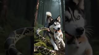 Famous Brave Dog Fights Python to Save Cat! #wildlife #animals #wildliferescue Wealth