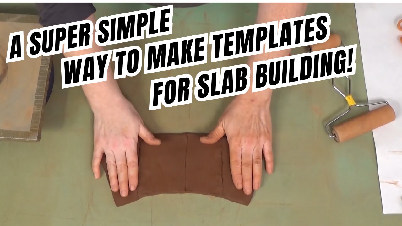 Video thumbnail of a potter cutting paper templates for a slab-built mug