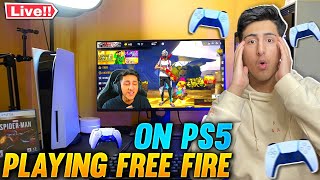 Playing Free Fire On PS5😱😱For First Time Ever On Live - Garena Free Fire