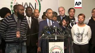 Rev. Al Sharpton held a press conference with the families of three unarmed black men who died at th