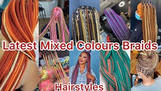 🔥Most Amazing & Latest Mixed Colours Braids Hairstyles For All African Black Women