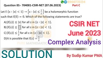 CSIR NET June 2023 Complex Analysis Solution | Mathematics Paper Solution | Q.Id 704081 | By PMA