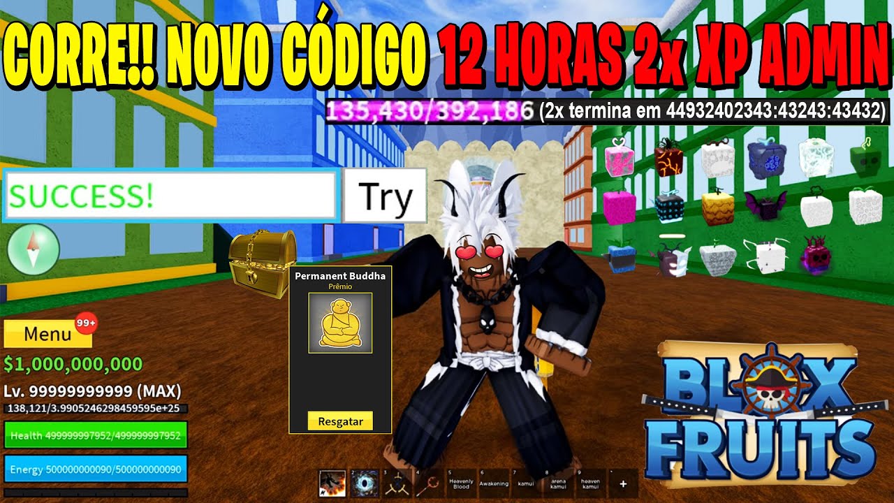 CORRE!! NOVO CÓDIGO DA FRUTA DO BUDDHA PERMANENTE NO BLOX FRUITS (Roblox) 