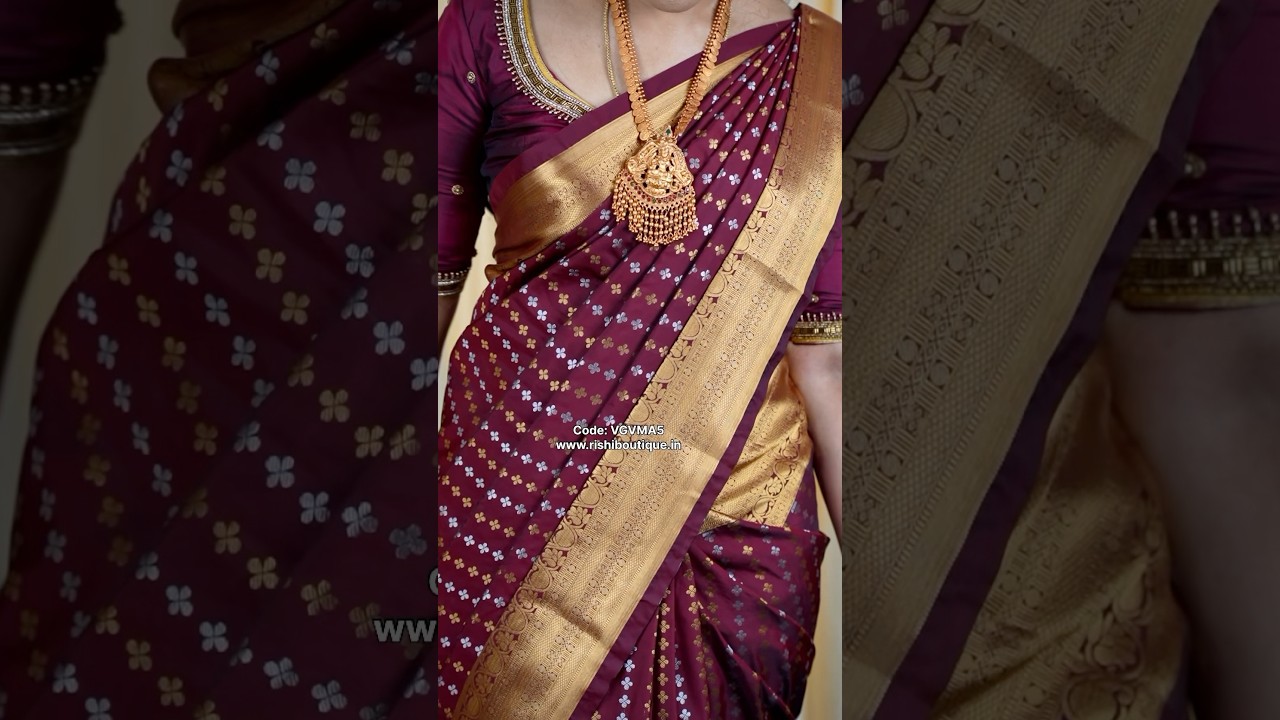 Sridevi inspired saree🤩Code:VGVMA5✨Rs.1999/-Bridal semi silk🥰www.rishiboutique.in or 9840730540.