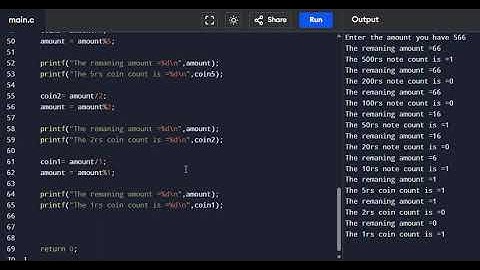 C programming Break amount into smallest banknotes #shorts #programming  #clanguage #youtubeshorts