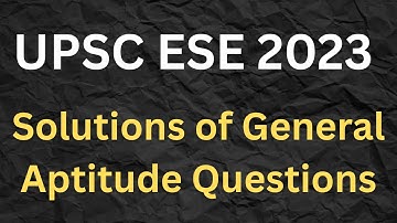 UPSC ESE Aptitude Previous Year Questions Solutions | 2023 | Rajat Kumar AIR 5 GATE 2023 ECE