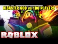 1 DISASTER GOD vs 100 PLAYERS... (Roblox Bedwars)