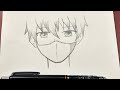 Easy anime drawing | how to draw anime boy wearing a mask