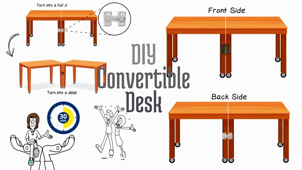 How To Build A Diy Convertible Desk Or Dining Table Youtube