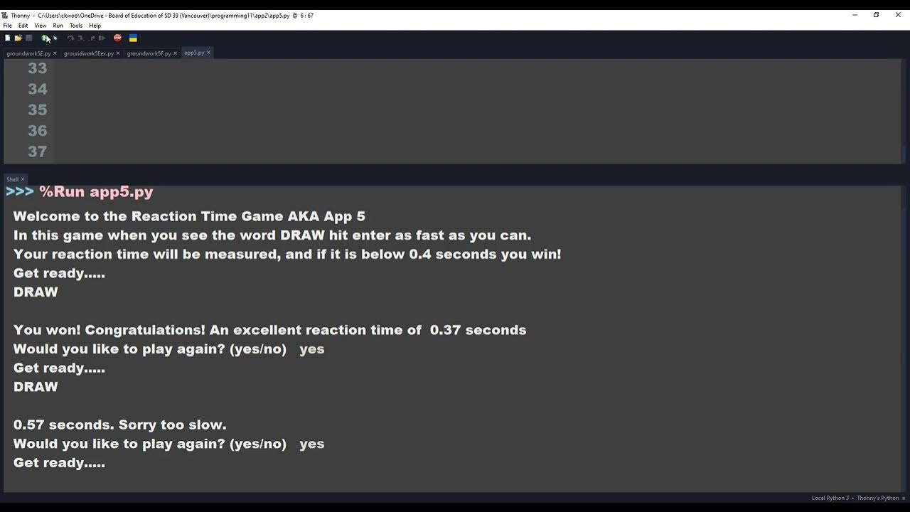 Python Level 1 - App 5 - Example - YouTube