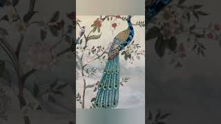 French Chinoiserie Charm Hand-Embroidered Pea & Blossoms Space Of Joy Wallpaper