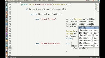 Java server with graphical user interface (live code / no commentary)