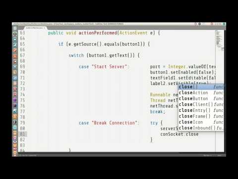 Java server with graphical user interface (live code / no commentary)