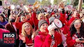 LA schools closed as workers strike for better wages and conditions