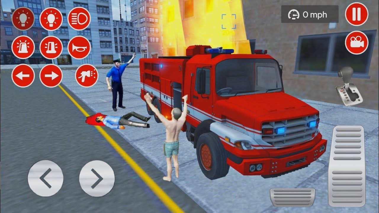 Real Fire Fighting Van Driving Simulator - 911 Engine rescue Car ...