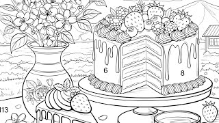 Zen Color Paint by Number Online app Berry Short Cake with Pink Frosting #coloringbook screenshot 2