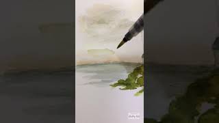 How to Paint in Watercolors/ Lighthouse/ Watercolor Painting #shorts #watercolorpainting
