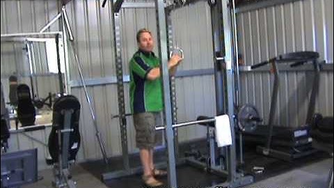 Pulldown Variation on Powertec Power Rack System at www.samsfitness.com.au