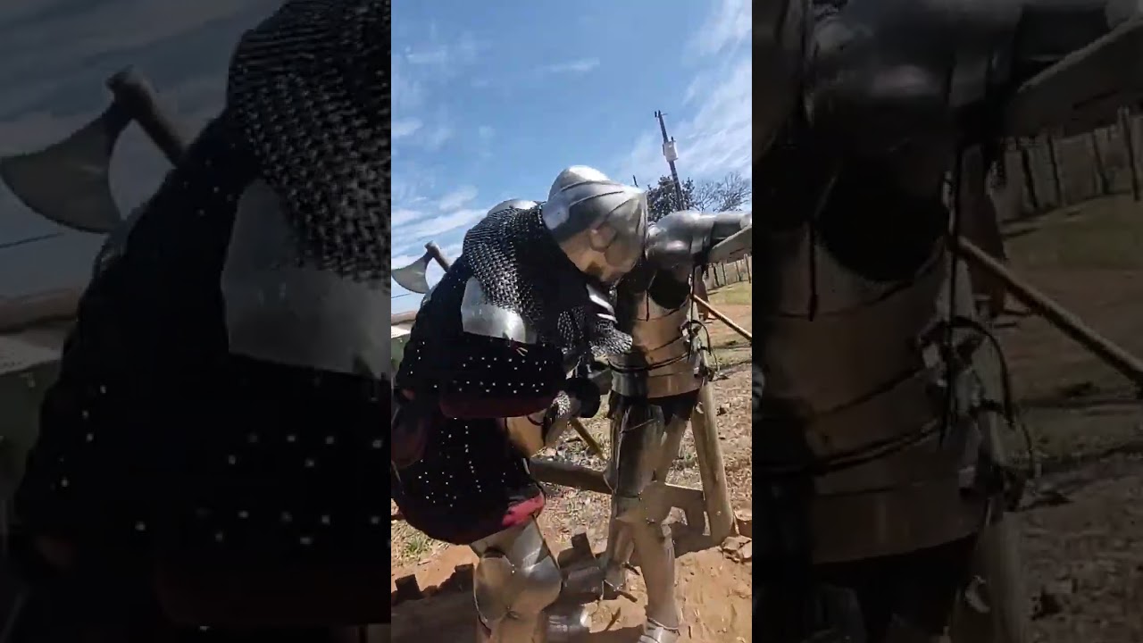Treino de combate medieval em Bras&iacute;lia. Cavaleiros da rosa de ferro.
