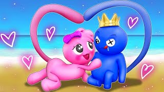RAINBOW FRIENDS ORIGIN STORY | Pink and Blue FALL IN LOVE with WASHING MACHINE | Cartoon Animation