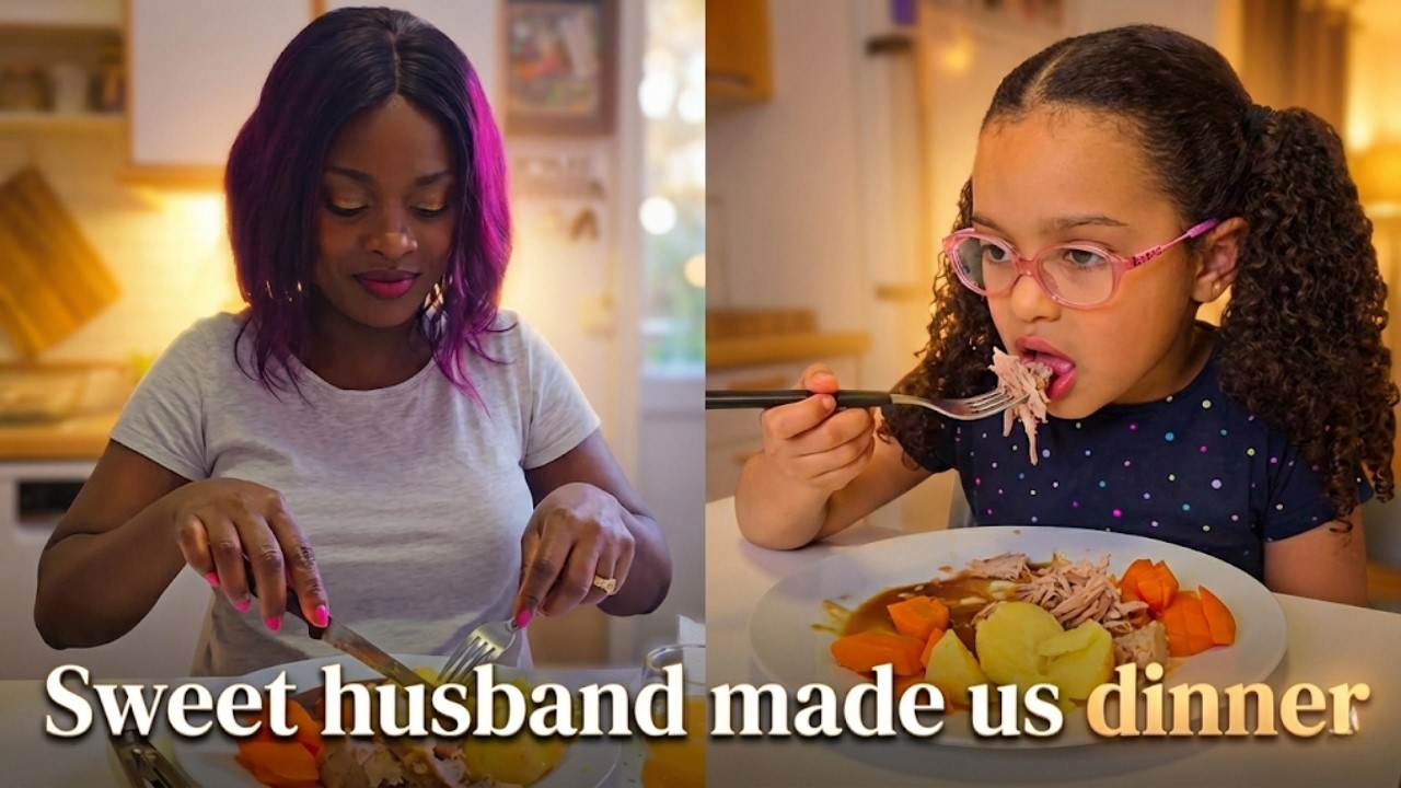 Милый муж приготовил нам ужин.