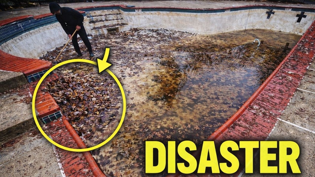This pool was covered for 6 months… and it still looked like THIS