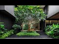 Tropical Elegance Meets Modern Minimalism: A Black House Garden Sanctuary