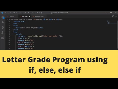 Java Script Tutorial \ Letter Grade Program in Java