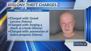 Elmira man arrested on theft charges following investigation