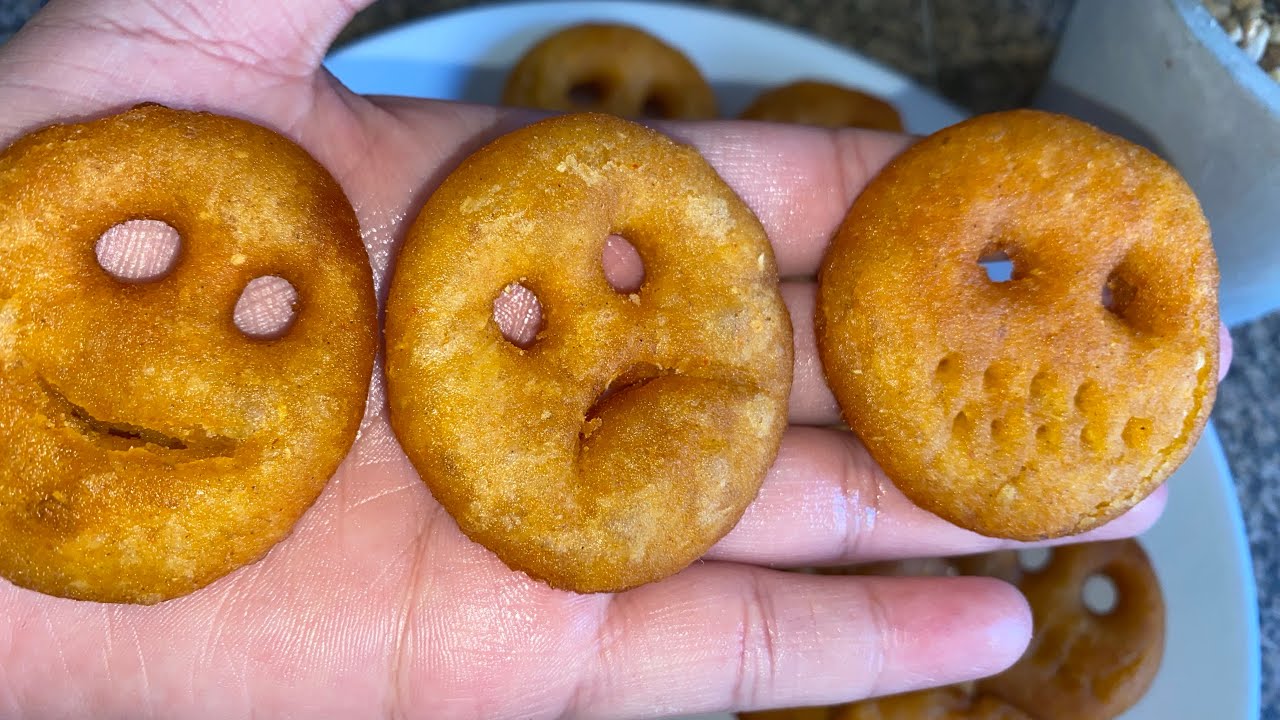 Potato Smiley face 🙂 Snacks Recipe Home Made Potato Smiley Fried