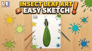 Genius Way To Draw Insects Using A Leaf! 😱Turn A Leaf Into An Insect! (Easy Drawing)